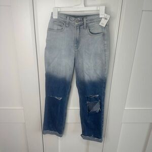 NWT Hollister Size 0 Ultra High-Rise Vintage Straight Ombré Faded Denim Jeans St